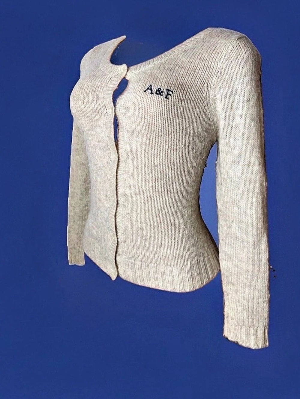 Abercrombie & Fitch Knit Cardigan Gray Large